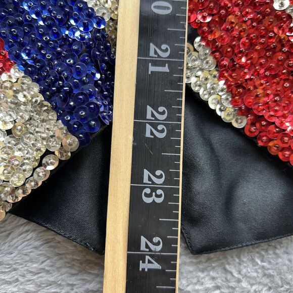 Vintage World Cup Vest Mens XXL Soccer Sequin Bling Red Flag Stars Patriotic 2XL - Picture 7 of 10